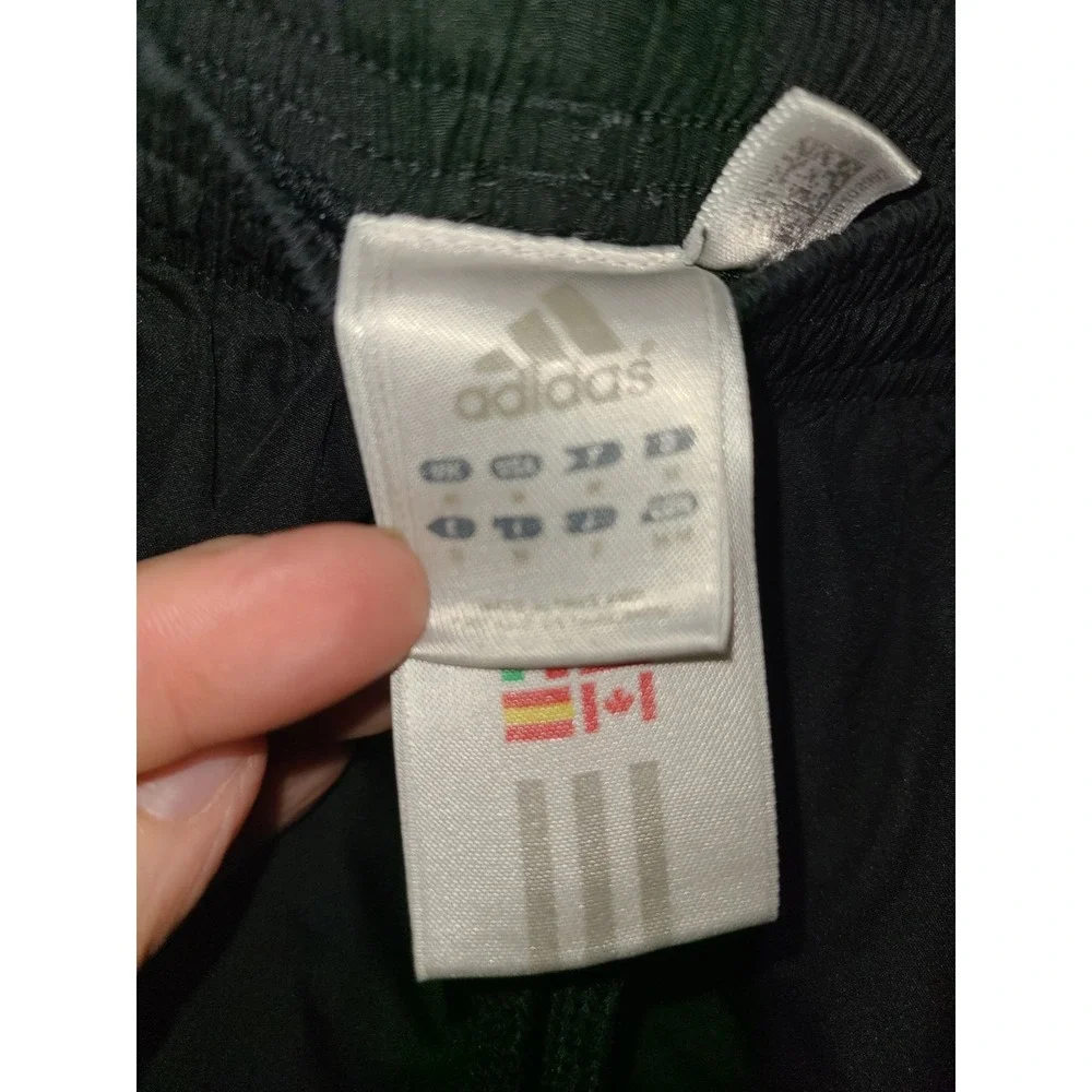 Adidas‎ Track Pants Mens Medium Black 3 Stripe Made Cotton Elastic Track Pants